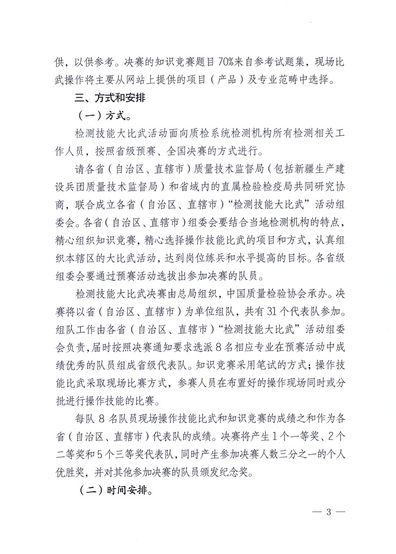 國家質(zhì)量監(jiān)督檢驗(yàn)檢疫總局《關(guān)于印發(fā)<全國質(zhì)檢系統(tǒng)檢測技能大比武活動(dòng)工作方案>的通知》